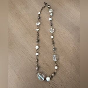 SILPADA Sterling Silver, Freshwater Pearl and Crystal Bead Necklace